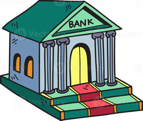 Hand Drawn Bank Building Illustration 11731606 Png