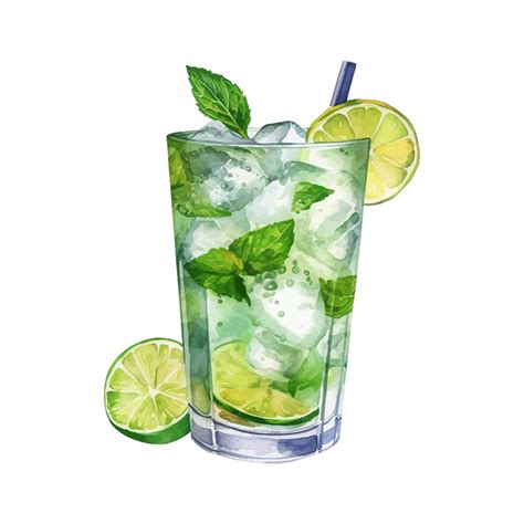 Premium Vector Watercolor Mojito Cocktail Illustration