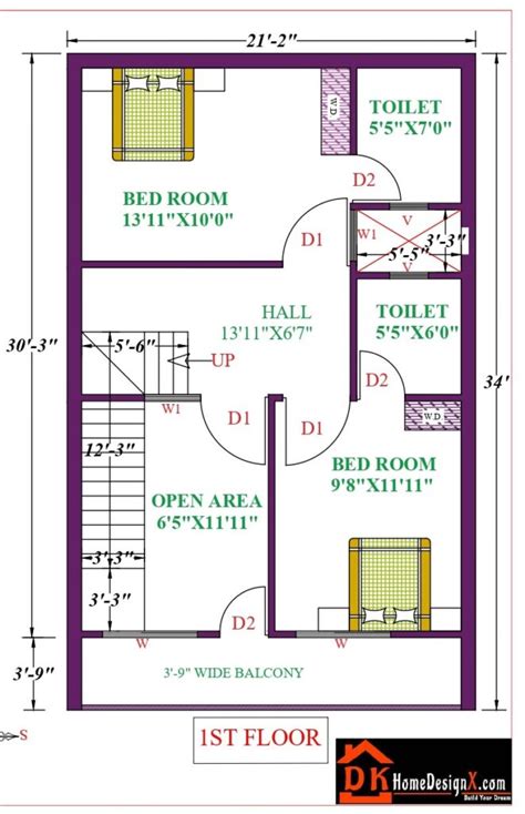 22X34 Affordable House Design DK Home DesignX