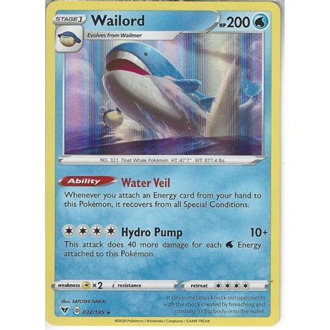 Pokemon Trading Card Game Wailord Rare Holo Card Swsh