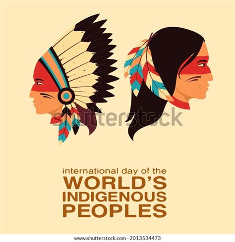 International Day Worlds Indigenous Peoples Vector เวกเตอร์สต็อก ปลอด