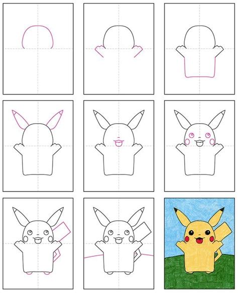 Easy How To Draw Pikachu Tutorial And Pikachu Coloring Page Art