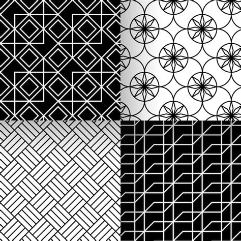 Collection De Motifs Géométriques Noir Et Blanc Vecteur Gratuite