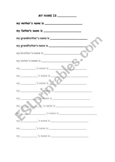 My Mother´s Name Is Esl Worksheet By Heguga