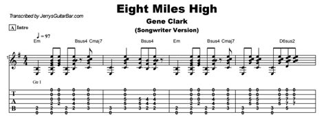 Gene Clark - Eight Miles High Guitar Lesson, Tab & Chords - JGB