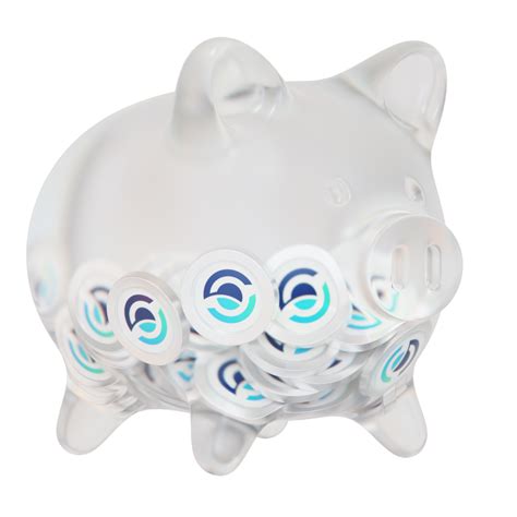 Free Horizen Zen Clear Glass Piggy Bank With Decreasing Piles Of Crypto