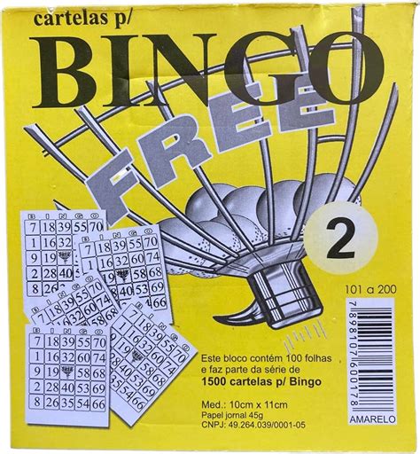 Bloco Para Bingo 100 Folhas Tamoio Cartela De Bingo Magazine