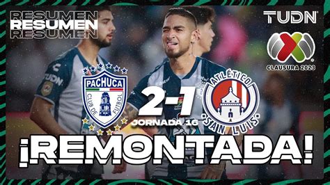 Resumen Y Goles Pachuca 2 1 Atl San Luis CL2023 Liga Mx J16