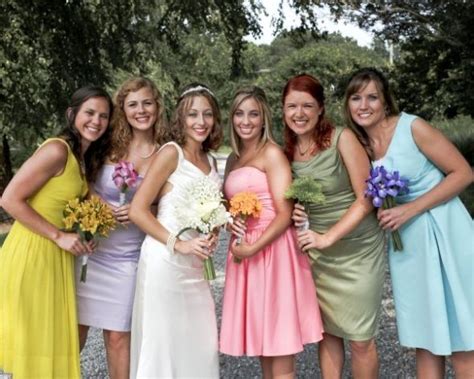 Different Colored BMs Dresses Weddingbee Bridesmaid Colors