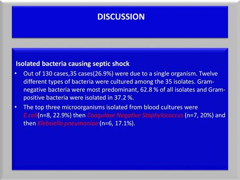 Antimicrobial Sensitivity Patterns Of Blood Culture In Septic Shock