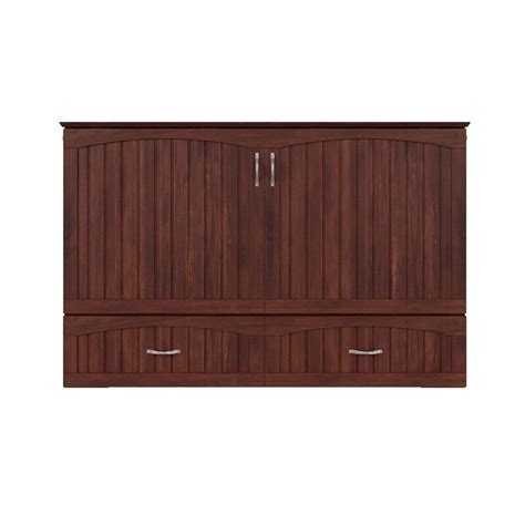 Bowery Hill Traditional Solid Wood Queen Size Murphy Bed Chest In