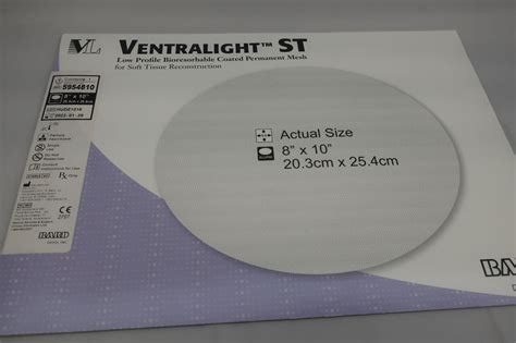 New BARD VENTRALIGHT ST Low Profile Bioresorbable Coated Permanent Mesh