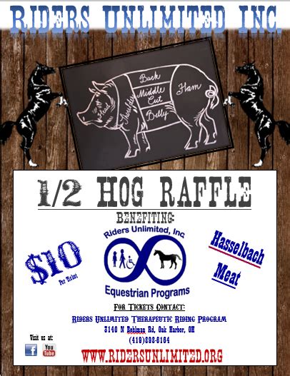 12 Hog Raffle 2015 Riders Unlimited Inc Therapeutic Horse Riding