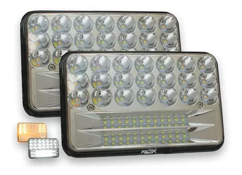 Par Faro Unidad 4x6 PuLG 45 Leds Luz Auxiliar Bicolor