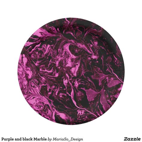 Purple And Black Marble Paper Plate Paper Plates Party Unicorn Paper