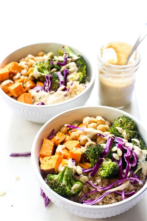 Buddha Bowls with Ginger Tahini Dressing