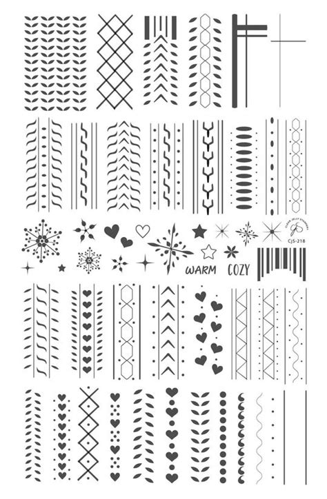 Sweater Textures CjS 218 Steel Nail Art Layered Stamping Plate