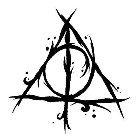 Harry Potter Deathly Hallows Symbol Brush Stroked Vinyl Decal