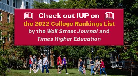 IUP Recognized by “Wall Street Journal/Times Higher Education” College ...