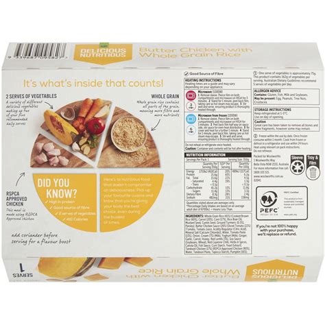 Woolworths Butter Chicken With Wholegrain Rice Chilled Meal 350g Woolworths