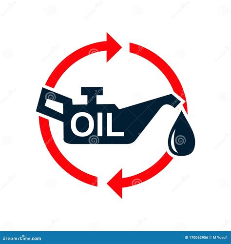 Oil Change Icon Logo Silhouette Of Oil Canister Bottle Gear And