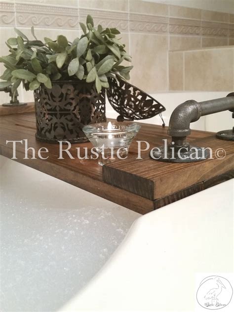 Rustic-Bathtub-Tray-Wood-Bath-Tray-iPad-Tray-Coffee-Table-Tray-Industr - The Rustic Pelican