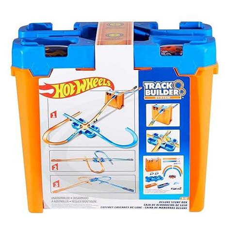 Hot Wheels Toy Car Track Builder Playset Deluxe Stunt Box With Component Parts Scale