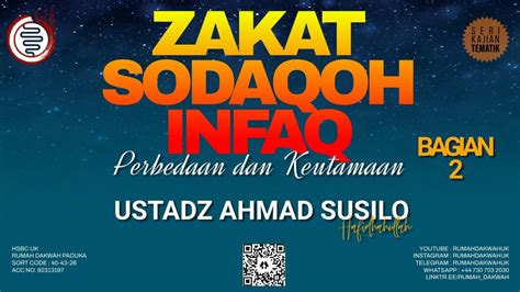 Ustadz Ahmad Susilo Zakat Sodaqoh Infaq Perbedaan Dan Keutamaan