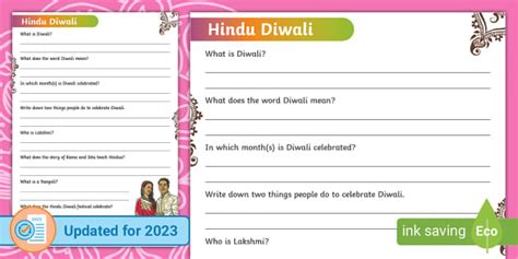 Hindu Diwali Powerpoint Worksheets Teacher Made Twinkl Worksheets