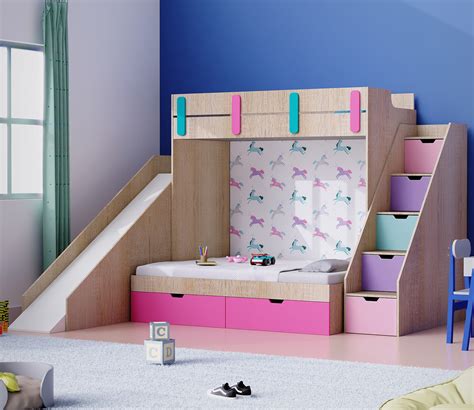 Buy Sleep N Slide Bunk Bed With Slide and Storage (Brown) at 20% OFF ...