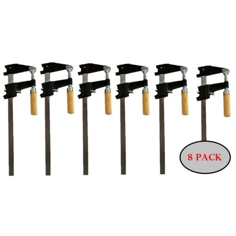 Set Of 8 12 Steel Bar Clamp With Metal Ratcheting System And Quick