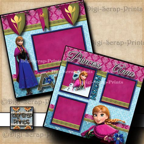 Anna Disney Frozen 2 Printed 12x12 Pre Made Scrapbook Pages Etsy