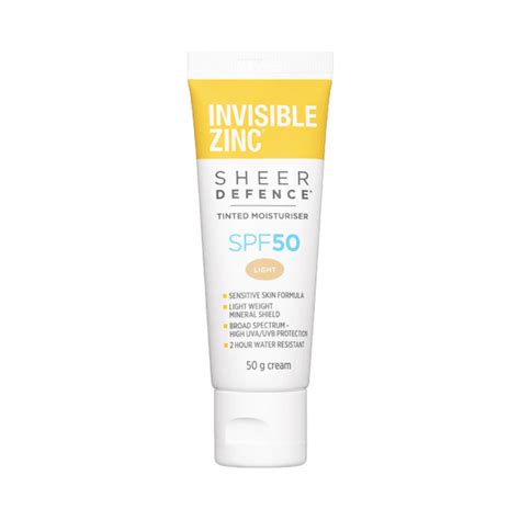 Invisible Zinc Sheer Defence Tinted Moisturiser Spf Light G