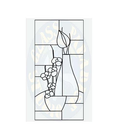 Vase Of Flowers Stained Glass Pattern Pdf Digital File Etsy