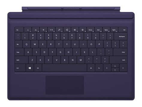 Microsoft Surface Pro Type Cover - Keyboard - backlit - Canadian French - purple - for Surface ...