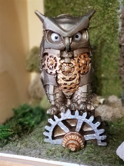 Steampunk Owl Statue Steampunk Decor Etsy