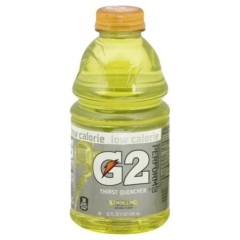 Gatorade G2 02 Perform Thirst Quencher Lemon Lime 32 Fl Oz 1 Qt 946