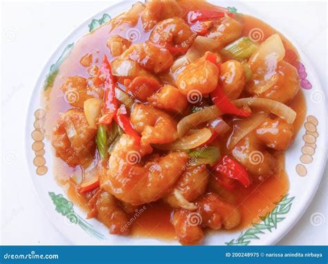 Sweet And Sour Shrimp X Udang Asam Manis X Stock Image Image