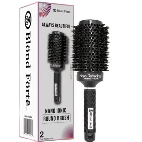 Pro Nano Thermal Ceramic Ionic Round Barrel Brush With Boar Bristle 2 1 Inch 43 Cm Walmart