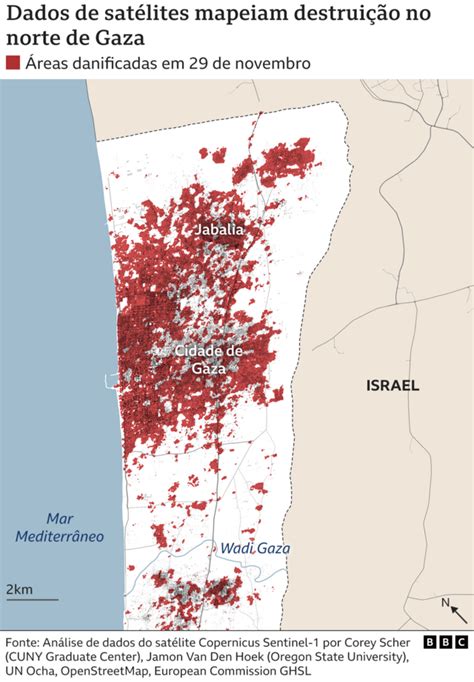 Conflito Israel Hamas as imagens de satélite que mostram magnitude da