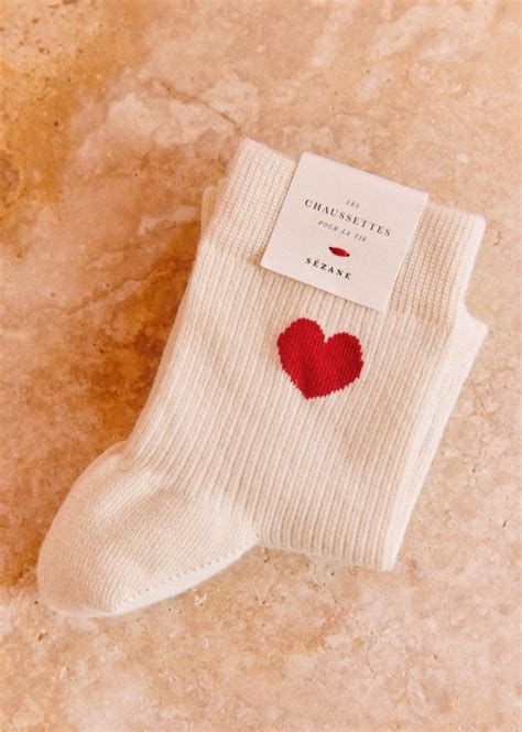 Heart Socks Red Organic Cotton Octobre Éditions