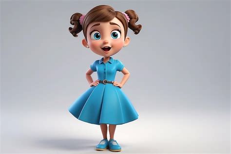 Premium Photo 3d Cartoon Character Of A Female With Surprised Pose