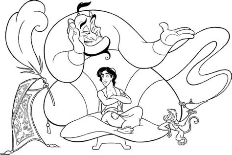 Coloriage Aladdin G Nie Et Abu T L Charger Et Imprimer Gratuit Sur