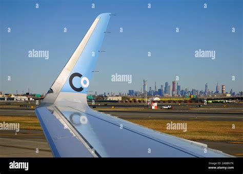 Newark Nj 16 Nov 2019 View Of The Blue And White Winglet Of An