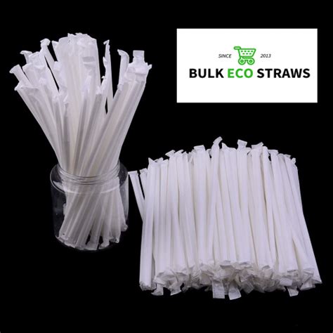 Black Solid Paper Eco Straws Individually Wrapped Normal Length 200mm