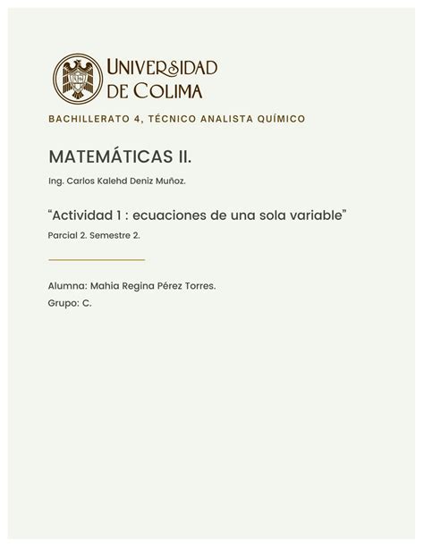 Solution Ecuaciones D Euna Sola Variable Ejercicios Resueltos Matem