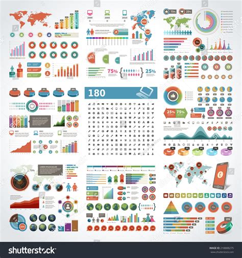 Infographics Design Templates Set Charts Diagrams 库存矢量图（免版税）218888275