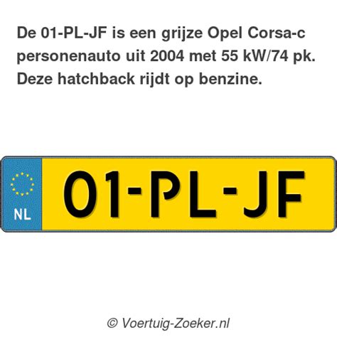 Kenteken Pl Jf Opel Corsa C Auto Pljf Voertuig Zoeker Nl