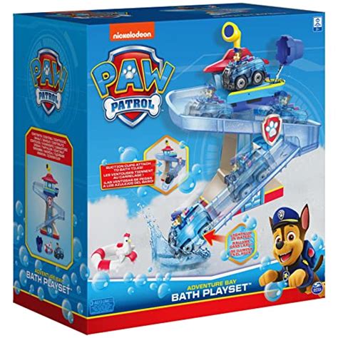 Paw Patrol Adventure Bay Bath Playset With Light Up Chase Vehicle