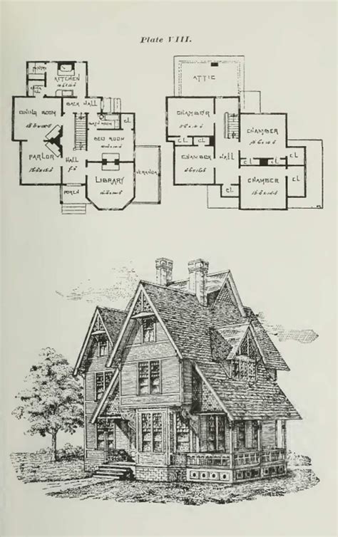 26 VICTORIAN American ARCHITECTURE Building PLANS Houses Churches Barn ...